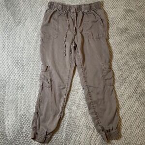 C&C California Women's Jogger Pants Size M Gray Lyocell Cargo Utility Casual